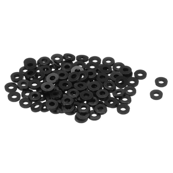 Uxcell Nylon Flat Washers ID OD Thick Black M2x5mmx1mm 120 pack