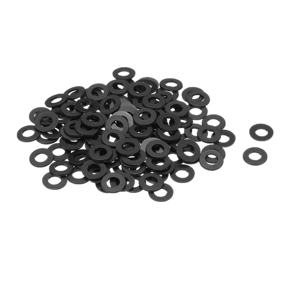 Uxcell Nylon Flat Washers ID OD Thick Black M5x10mmx1mm 120 pack
