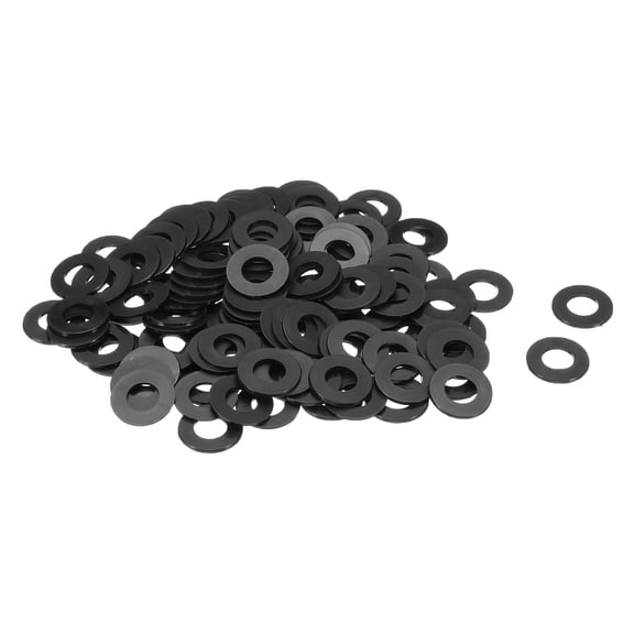 Uxcell Nylon Flat Washers ID OD Thick Black M8x16mmx1.5mm 120 pack