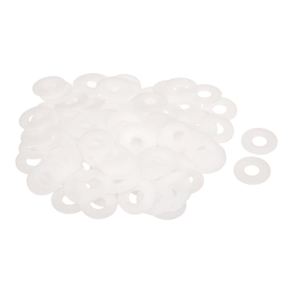 Uxcell Nylon Flat Washers ID OD Thick White M12x30mmx1.5mm 120 pack