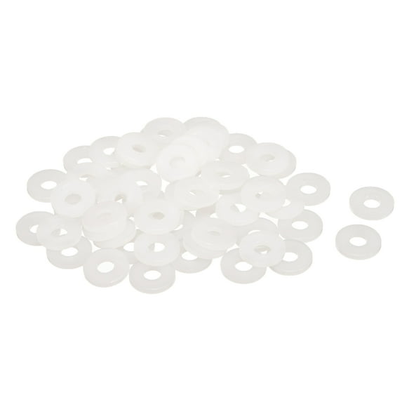 Uxcell Nylon Flat Washers ID OD Thick White M6x16mmx2mm 60 pack