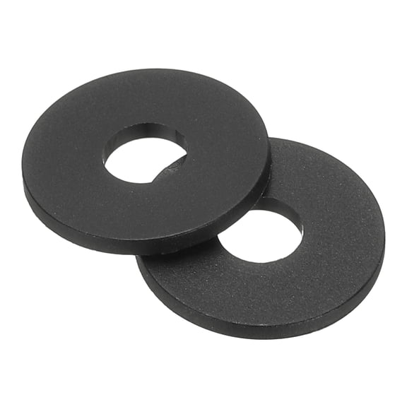 Uxcell Nylon Flat Washers, Round Flat Plain Washer Plastic Gasket Fastener for Household Faucet Pipe Water Hose Black 100 M6 x 6mm ID x 18mm OD