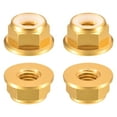 thumbnail image 1 of Uxcell Nylon Insert Hex Lock Nuts, 4pack - M6 x 1mm Aluminum Alloy Self-Locking Nut, Anodizing Flange Lock Nut for Fasteners(Gold Yellow), 1 of 6