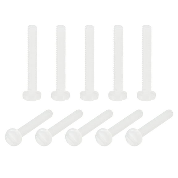 Uxcell Nylon Machine Screws, M2x16mm Slotted Pan Head Fasteners Bolts, White 25Pack