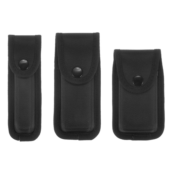 Uxcell Nylon Pocket Knife Sheath Belt Loop Pouch for Outdoor Activities, Black, 3 Pieces