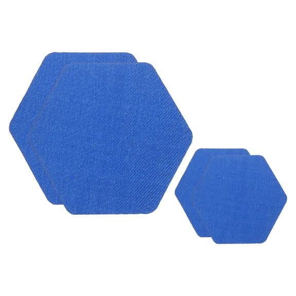 Uxcell 4 Pack Nylon Repair Patches 2.5"x2.5" / 1.5"x1.5" Fabric Repair Tape Blue
