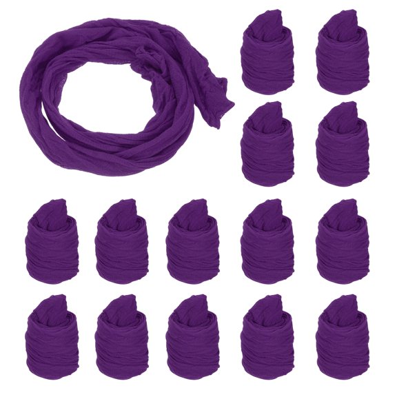 Uxcell Nylon Stockings Flower Fabric, 65cm/25.6" DIY Floral Crafting Kit (Dark Purple, Pack of 25)