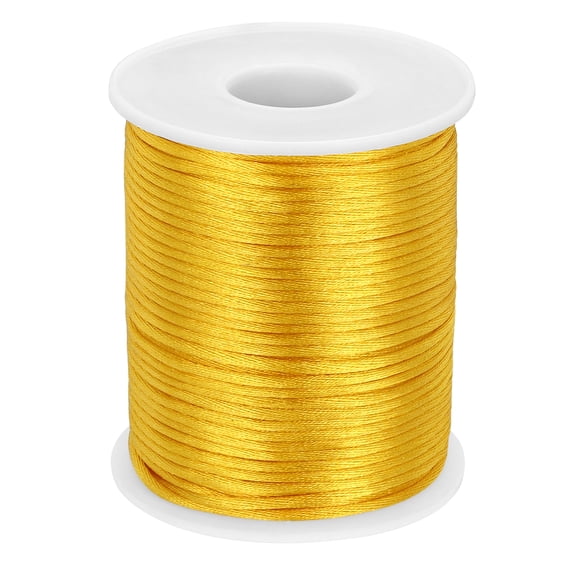 Uxcell Nylon String Cord 2mm x 55 Yards Thread Twine String Beading Cord,Golden