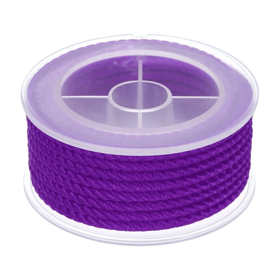 Uxcell Nylon Thread Twine Beading Cord, 10.5ft Stretchy Braided Bracelets String Cord for Jewelry Making, Bright Purple