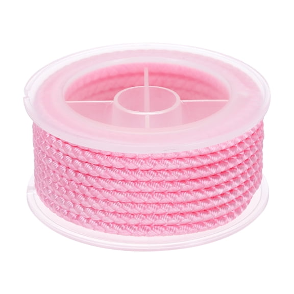 Uxcell Nylon Thread Twine Beading Cord, 10.5ft Stretchy Braided Bracelets String Cord for Jewelry Making, Pink Red