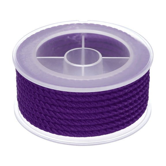 Uxcell Nylon Thread Twine Beading Cord, 13ft Stretchy Braided Bracelets String Cord for Jewelry Making, Dark Purple