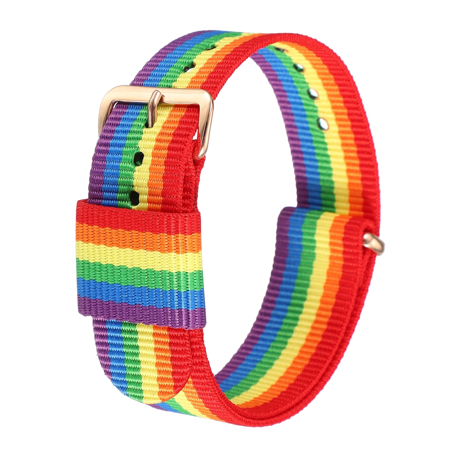 Rainbow Nylon Apple Watch Band - Multicolor Stripe Pride Apple Watch Bracelet main image 2