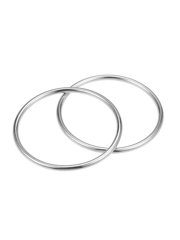 O Ring Buckle 2-Inch(50mm) O-Rings for Hardware Bags Belts Craft DIY Accessories Zinc Alloy Silver Tone 2Pcs