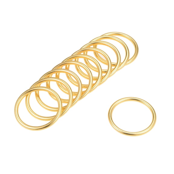 Uxcell O Ring Buckle O Rings Zinc Alloy Gold Tone 1.18'' 10 Pcs