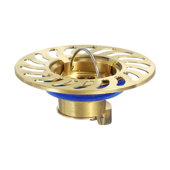 Uxcell Odor Proof Floor Drain, Brass Floor Drain Cover Shower Plug Drain Backflow Preventer Suitable for 1.3-1.7" Caliber Pipes Tubes Bathroom Kitchen, Gold