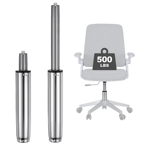 Uxcell Office Chair Gas Cylinder, 20.1 Inch Class 2 Gas Cylinder Replacement Universal Hydraulic Pneumatic Lift Piston for Office Gaming Chair Desk Stools, Silver Tone