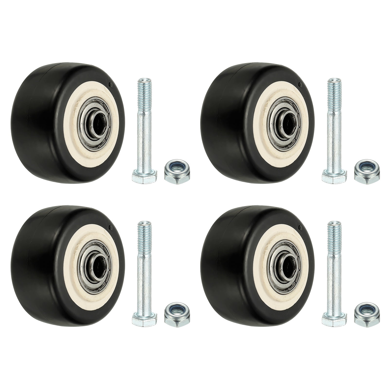 Uxcell Office Chair Wheels 2.52 x 1.2, 4 Pack Caster Wheels Office Chair Replacement Smooth Quiet Rolling with Bearing for Hardwood Floor Carpet, Black