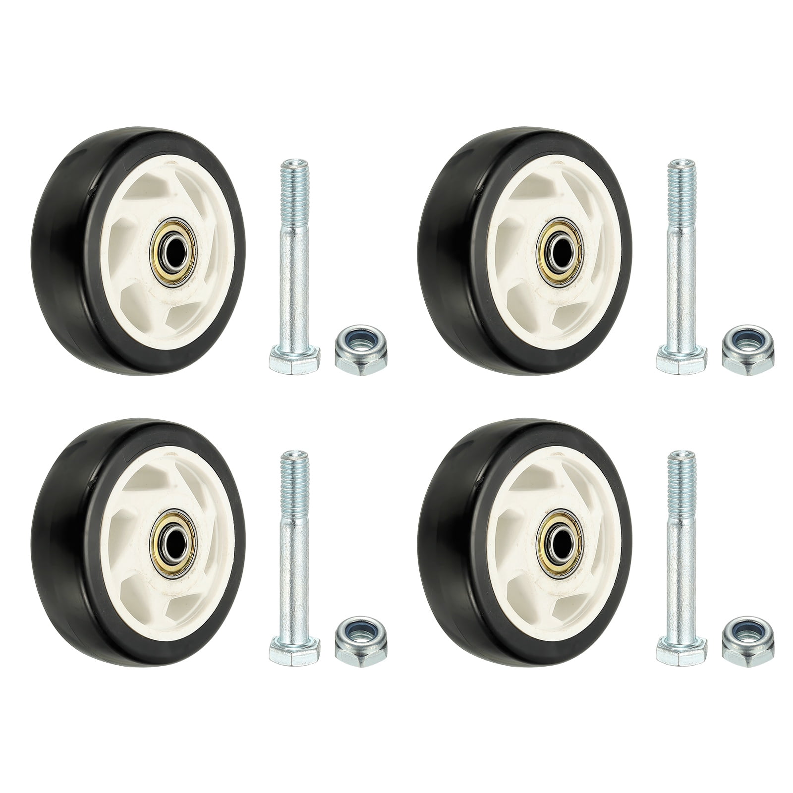 Uxcell Office Chair Wheels 3.94 x 1.2, 4 Pack Caster Wheels Office Chair Replacement Smooth Quiet Rolling with Bearing for Hardwood Floor Carpet, Black