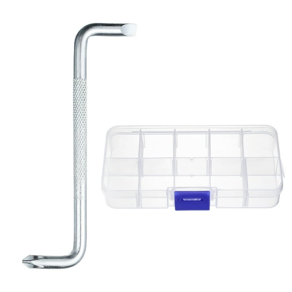 Uxcell Offset Screwdriver 5.5mm Phillips Flat Head Right Angle 90 Degree Screw Driver Double Ended Z-type Hand Tool with Case for Home Appliance Repair