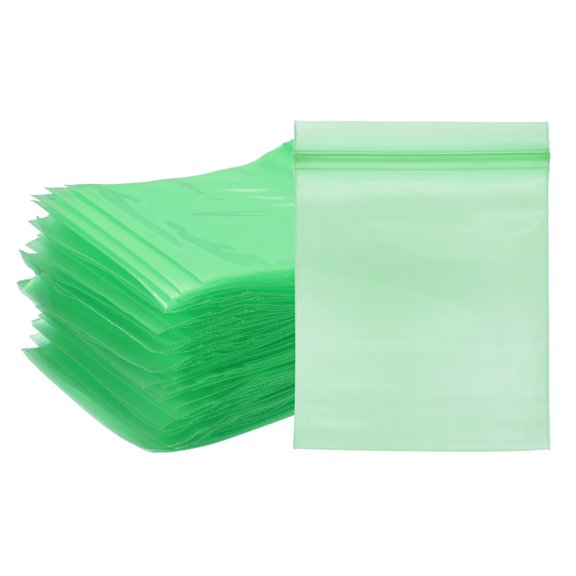 Uxcell Opaque Plastic Reclosable Zip Poly Bags, (3.1" x 2.4" - 4.7 Mil Thick, Green) (200 Pcs), Resealable Lock Seal Zipper Durable Seal Lock Bags, Suit for - Jewelry/Photos/Shipping