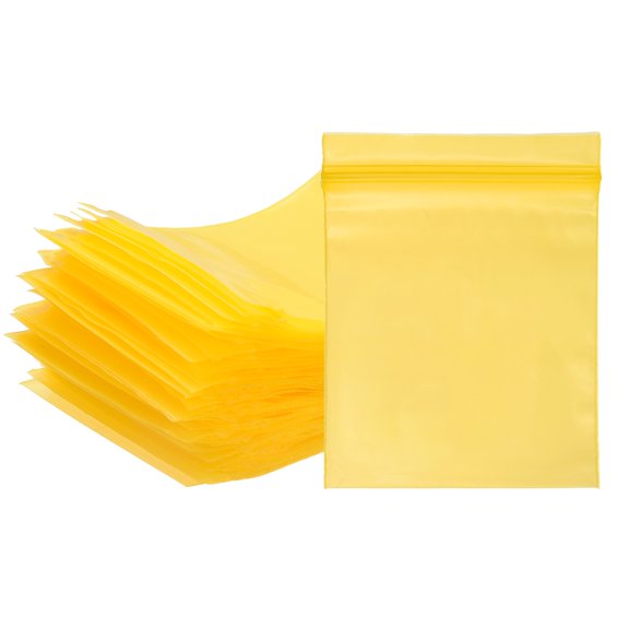 Uxcell Opaque Plastic Reclosable Zip Poly Bags, (3.9" x 2.8" - 4.7 Mil Thick, Yellow) (200 Pcs), Resealable Lock Seal Zipper Durable Seal Lock Bags, Suit for - Jewelry/Photos/Shipping