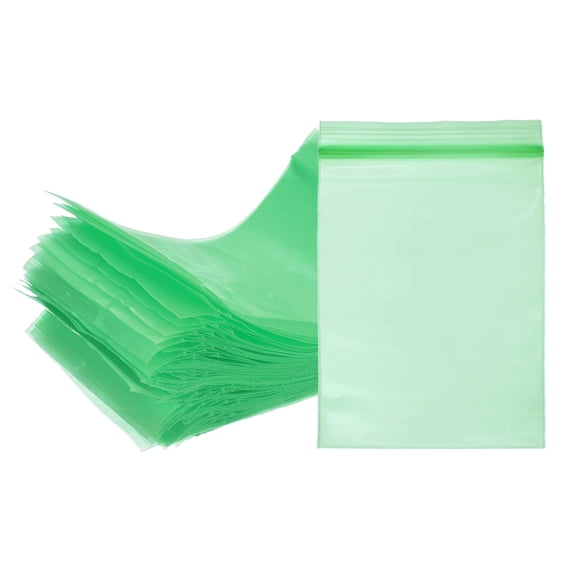 Uxcell Opaque Plastic Reclosable Zip Poly Bags, (5.1" x 3.5" - 4.7 Mil Thick, Green) (200 Pcs), Resealable Lock Seal Zipper Durable Seal Lock Bags, Suit for - Jewelry/Photos/Shipping