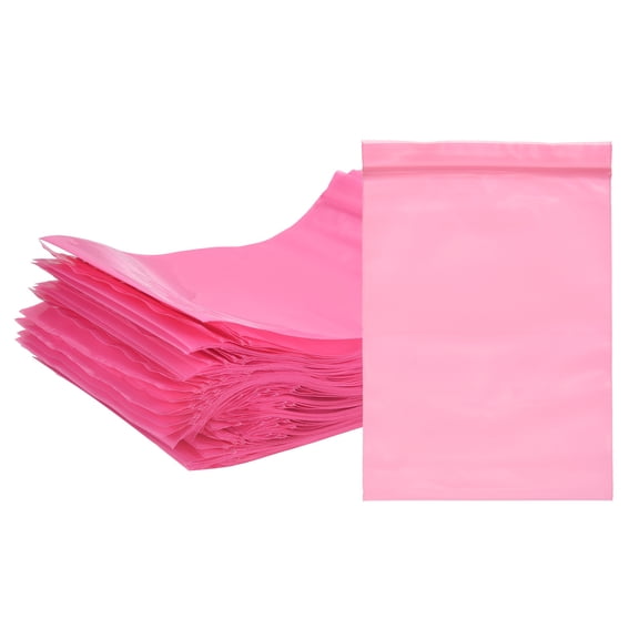 Uxcell Opaque Plastic Reclosable Zip Poly Bags, (5.9" x 3.9" - 4.7 Mil Thick, Pink) (200 Pcs), Resealable Lock Seal Zipper Durable Seal Lock Bags, Suit for - Jewelry/Photos/Shipping