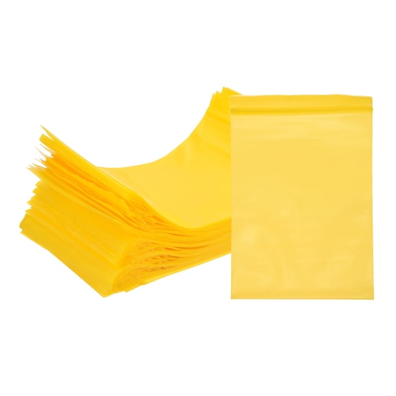 Uxcell Opaque Plastic Reclosable Zip Poly Bags, (5.9" x 3.9" - 4.7 Mil Thick, Yellow) (200 Pcs), Resealable Lock Seal Zipper Durable Seal Lock Bags, Suit for - Jewelry/Photos/Shipping
