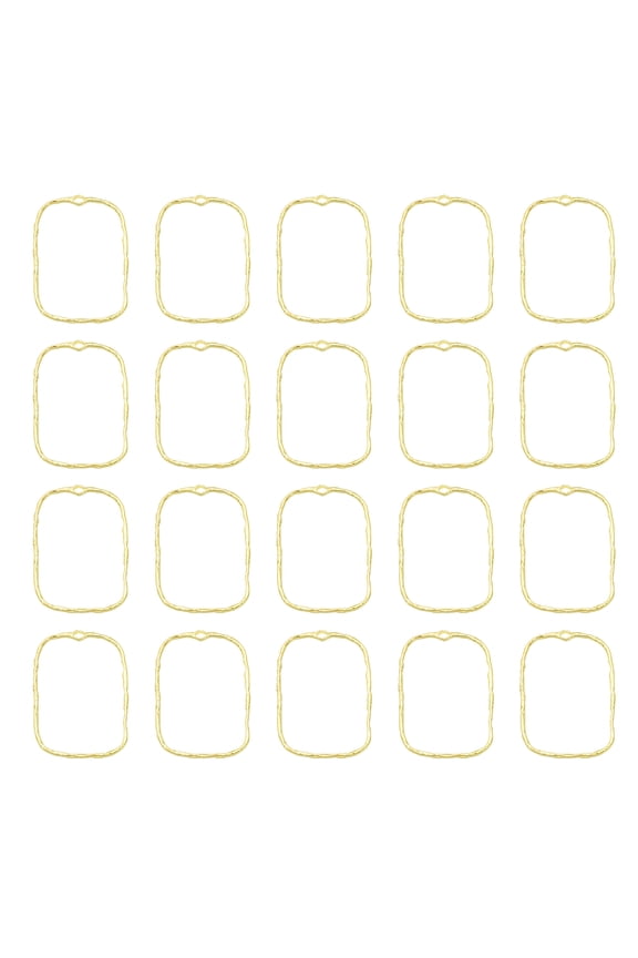 Open Bezels for Resin, 30Pcs Alloy Large Hollow Rectangular Open Back Frame Pendants, Gold Tone