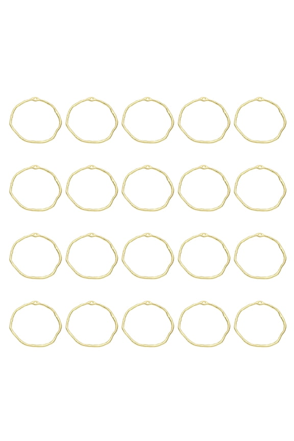 Open Bezels for Resin, 30Pcs Large Alloy Hollow Circle Open Back Frame Pendants, Gold Tone