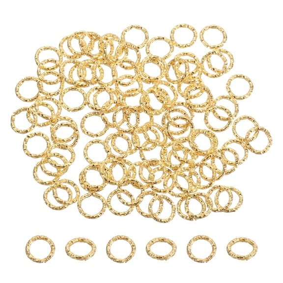 Uxcell Open Jump Rings 100Pack 8mm O-ring Connectors for Jewelry Making, Golden