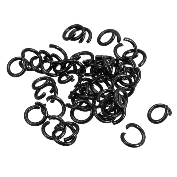 Uxcell Open Jump Rings, 10mm Colorful O-ring Connectors for DIY Crafts Jewelry Making, Carbon Steel, Black, 100Pcs