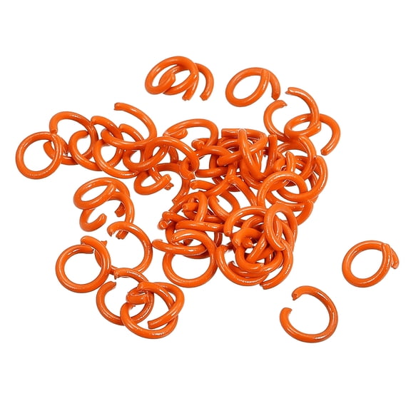 Uxcell Open Jump Rings, 10mm Colorful O-ring Connectors for DIY Crafts Jewelry Making, Carbon Steel, Orange, 100Pcs