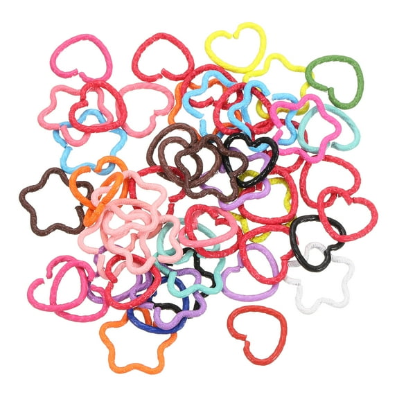 Uxcell Open Jump Rings 16mm Colorful Star Heart Connectors 50Pack Set of Multi Color
