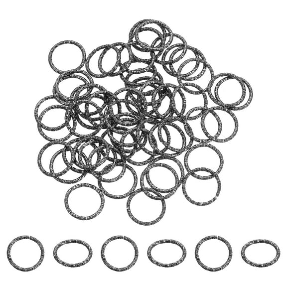 Uxcell Open Jump Rings 50Pack 15mm O-ring Connectors for Jewelry Making, Black