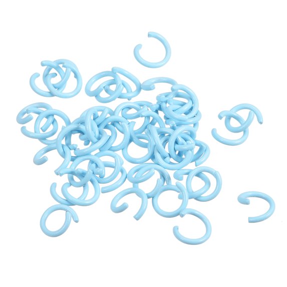 Uxcell Open Jump Rings, 8mm Colorful O-ring Connectors for DIY Crafts, Blue, 160Pack