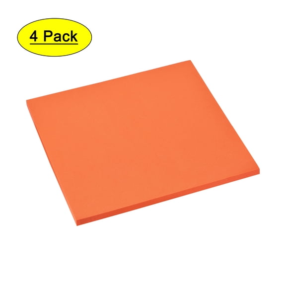 Uxcell Orange EVA Foam Sheets 10 x 10 Inch 10mm Thickness for Crafts DIY Projects, 4 Pcs