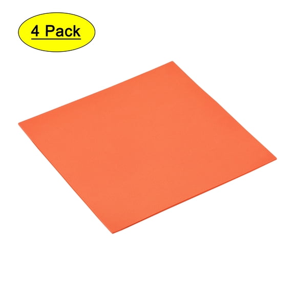 Uxcell Orange EVA Foam Sheets 10 x 10 Inch 3mm Thickness for Crafts DIY Projects, 4 Pcs