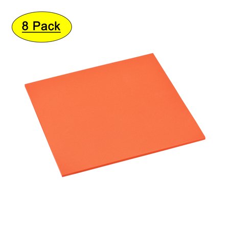 Uxcell Orange EVA Foam Sheets 10 x 10 Inch 5mm Thickness for Crafts DIY Projects, 8 Pcs