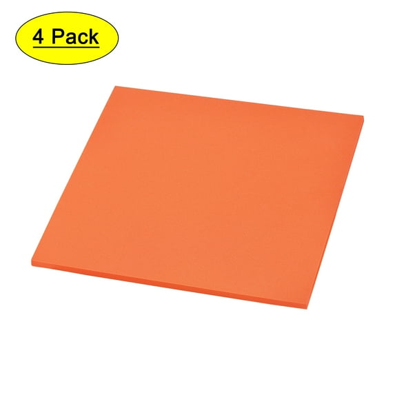 Uxcell Orange EVA Foam Sheets 10 x 10 Inch 7mm Thickness for Crafts DIY Projects, 4 Pcs