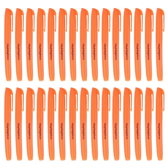 Uxcell Orange Highlighter, 30 Pack No Bleeds Highlighters Pens Neon Clear View Bright Quick Dry Pocket Marker Pen Sticks Chisel Tip Cute for Books Office Adults