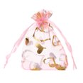 thumbnail image 1 of Uxcell Organza Bag, Sheer Heart Mesh Bags Drawstring Gift Bags Bulk Party Favor Bag Jewelry Pouches Pink-Gold 2.8" x 3.5", 1 of 6