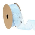 thumbnail image 1 of Uxcell Organza Star Ribbons Wired Christmas Tree Print Glitter Ribbon Blue 1.6 in, 1 of 6