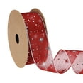 thumbnail image 1 of Uxcell Organza Star Ribbons Wired Christmas Tree Print Glitter Ribbon Red 1.6 in, 1 of 6