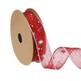 thumbnail image 1 of Uxcell Organza Star Ribbons Wired Christmas Tree Print Glitter Ribbon Red 1 in, 1 of 6