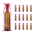 thumbnail image 1 of Uxcell Organza Wine Bags, Gift Wrap Bags Sheer Mesh Wine Bottle Bag Drawstring Pouches for Party Favors Rose Red, 1 of 7