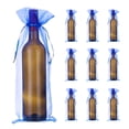 thumbnail image 1 of Uxcell Organza Wine Bags Gift Wrap Bags Sheer Mesh Wine Bottle Bag Drawstring Pouches for Party Wedding Blue, 1 of 7