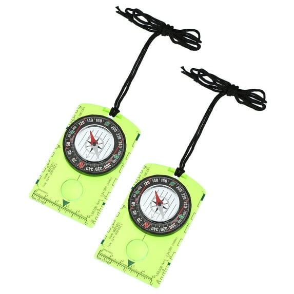 Uxcell Orienteering Compass, 2 Pack Navigation Hiking Compasses for Map Reading Survival Outdoor Exploring Green