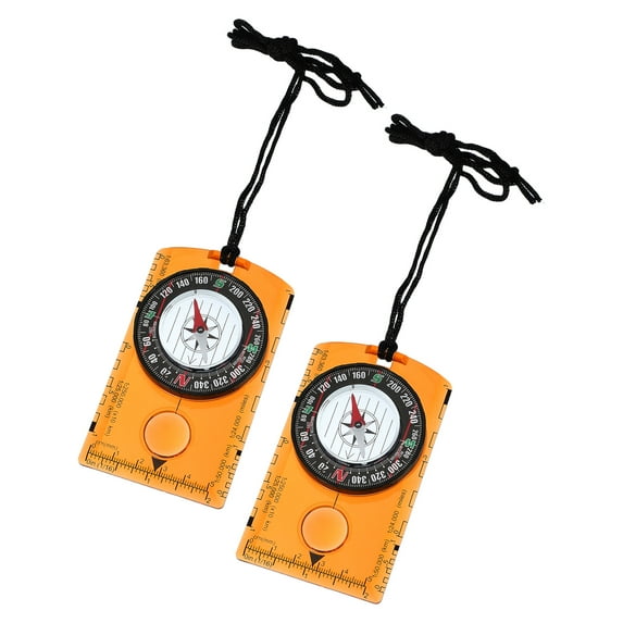 Uxcell Orienteering Compass, 2 Pack Navigation Hiking Compasses for Map Reading Survival Outdoor Exploring Orange