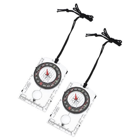 Uxcell Orienteering Compass, 2 Pack Navigation Hiking Compasses for Map Reading Survival Outdoor Exploring Transparent